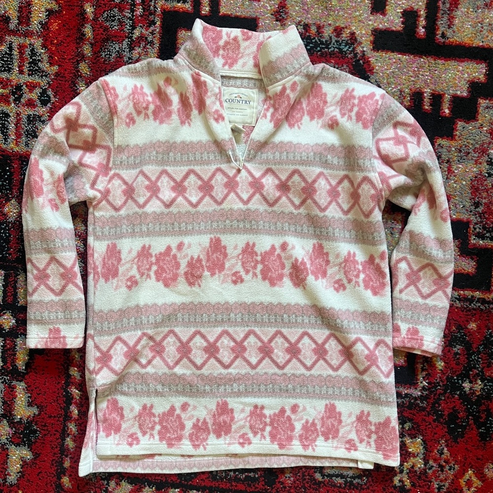 Vintage 90s Victoria’s Secret Country Floral Fleece Pullover
